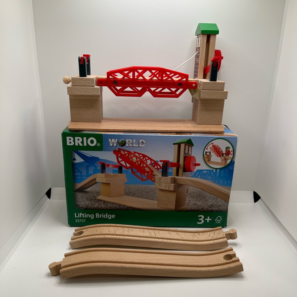 BRIO 33357 Lifting Bridge Wooden Railway Drawbridge Sweden Vintage 1995